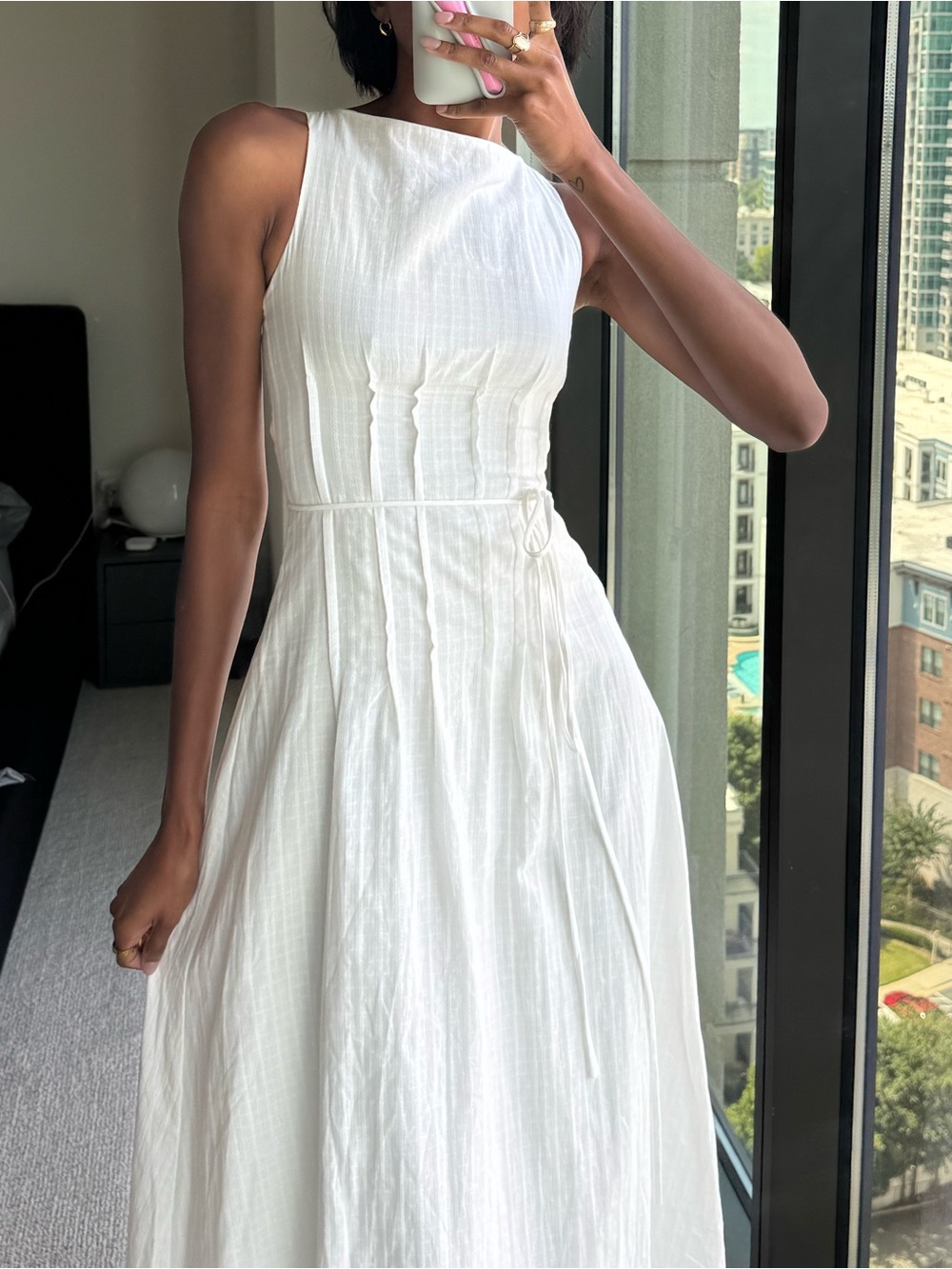 Peppermayo White Sleeveless Maxi Dress with Tie Waist - Picture 3 of 5